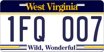WV license plate 1FQ007