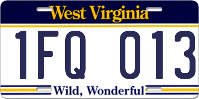 WV license plate 1FQ013