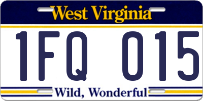 WV license plate 1FQ015