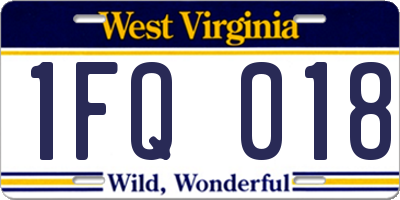 WV license plate 1FQ018