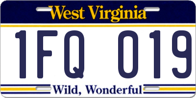 WV license plate 1FQ019