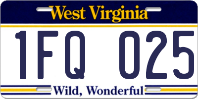 WV license plate 1FQ025