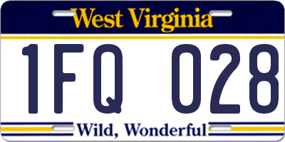 WV license plate 1FQ028
