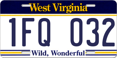 WV license plate 1FQ032