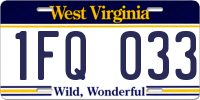 WV license plate 1FQ033