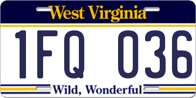 WV license plate 1FQ036