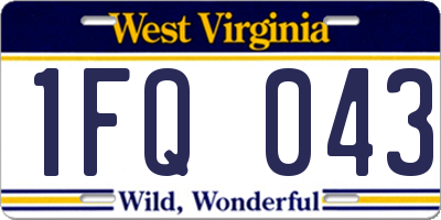 WV license plate 1FQ043