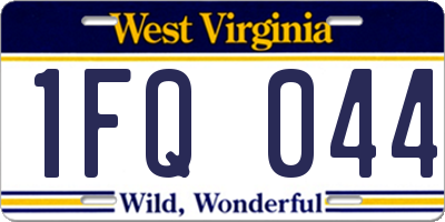 WV license plate 1FQ044