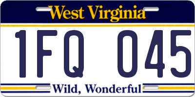 WV license plate 1FQ045