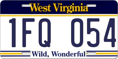 WV license plate 1FQ054