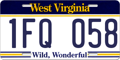 WV license plate 1FQ058