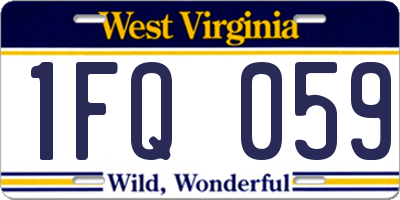 WV license plate 1FQ059