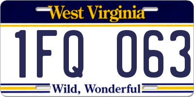 WV license plate 1FQ063