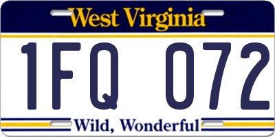 WV license plate 1FQ072