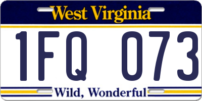 WV license plate 1FQ073
