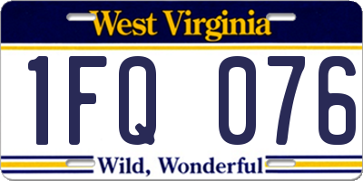 WV license plate 1FQ076