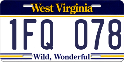 WV license plate 1FQ078