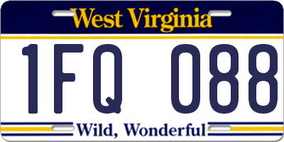 WV license plate 1FQ088