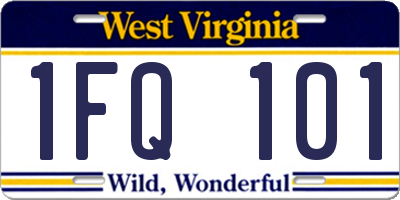 WV license plate 1FQ101
