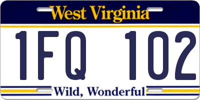 WV license plate 1FQ102