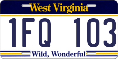 WV license plate 1FQ103