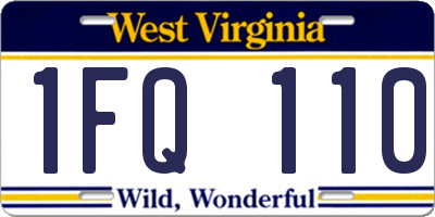 WV license plate 1FQ110