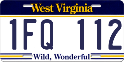 WV license plate 1FQ112