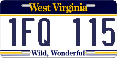 WV license plate 1FQ115