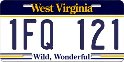 WV license plate 1FQ121
