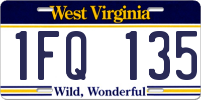 WV license plate 1FQ135
