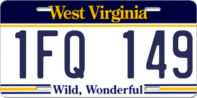 WV license plate 1FQ149