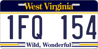 WV license plate 1FQ154