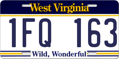 WV license plate 1FQ163