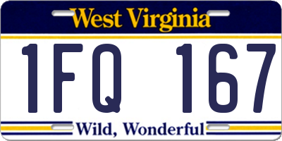 WV license plate 1FQ167