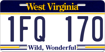 WV license plate 1FQ170