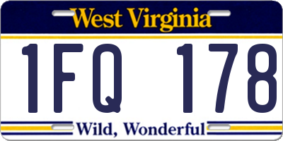 WV license plate 1FQ178