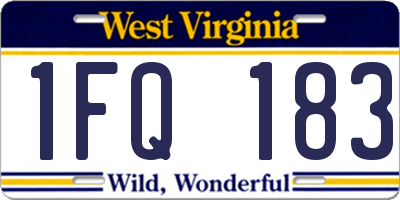 WV license plate 1FQ183