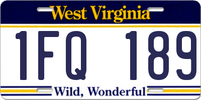 WV license plate 1FQ189