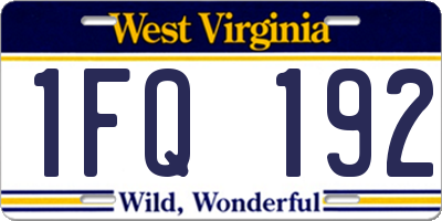 WV license plate 1FQ192
