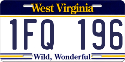 WV license plate 1FQ196