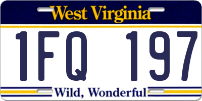 WV license plate 1FQ197