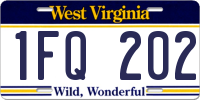 WV license plate 1FQ202