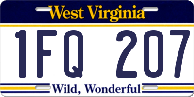 WV license plate 1FQ207