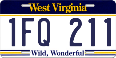 WV license plate 1FQ211