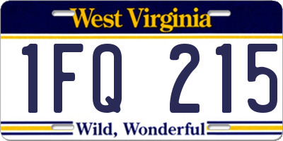 WV license plate 1FQ215