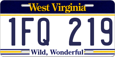 WV license plate 1FQ219