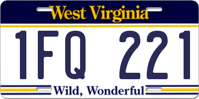 WV license plate 1FQ221