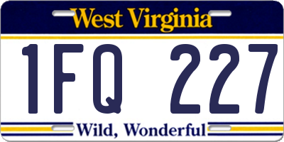 WV license plate 1FQ227