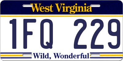 WV license plate 1FQ229