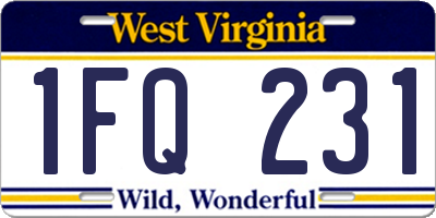 WV license plate 1FQ231